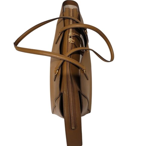 Tory Burch Emerson Brown Saffiano Leather Reva Logo Zip Tote Bag # 136091 - Picture 4 of 12